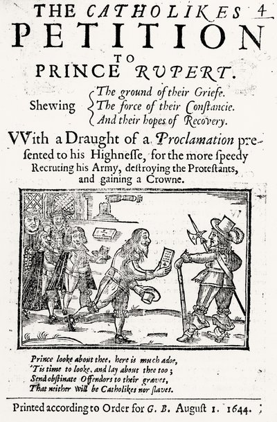 The Catholics Petition to Prince Rupert, 1644 by English School